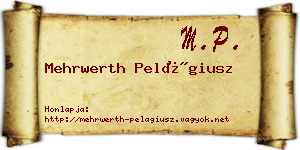 Mehrwerth Pelágiusz névjegykártya